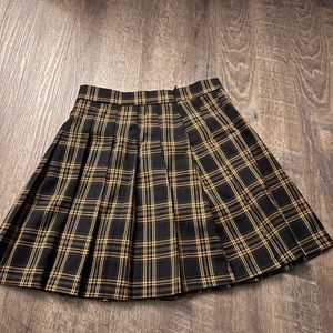 Navy & Yellow Plaid Skirt
